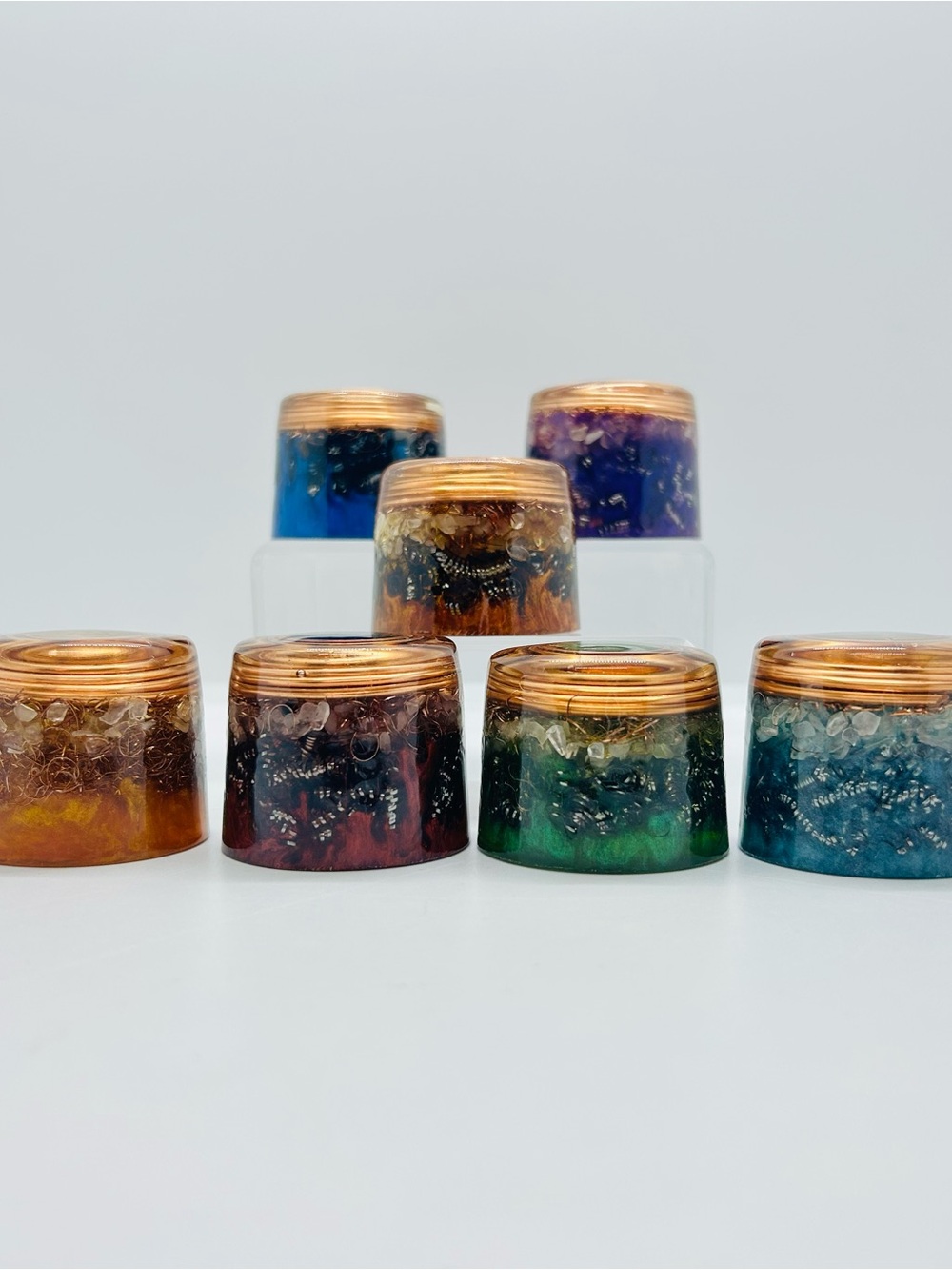 Small Orgone Generator, Orgonite Energy Accumulator Tower Buster Set of 7